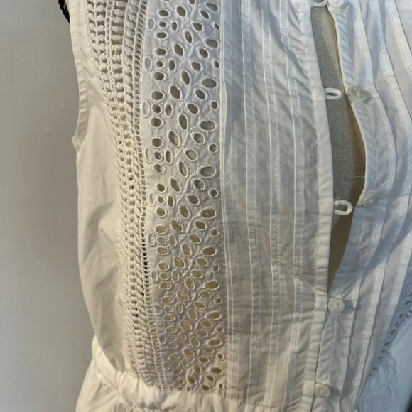 Lucky Brand White Eyelet Tie-Waist Midi Dress - Picture 9 of 15